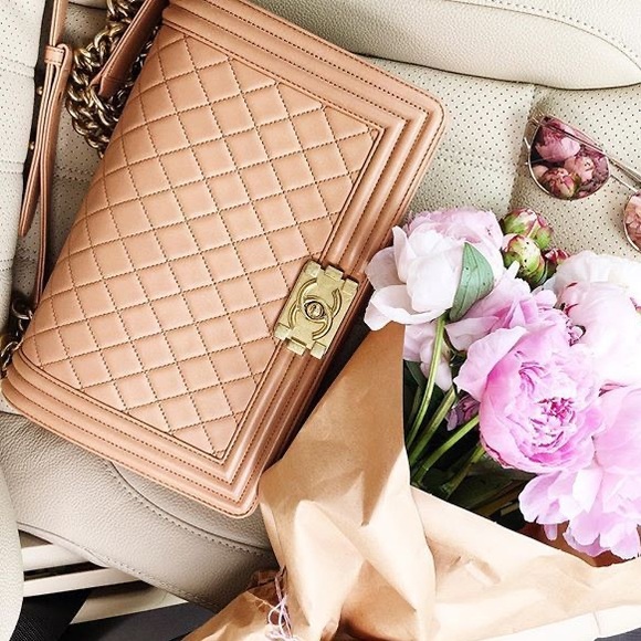 Chanel Camel Quilted Lambskin Boy Bag - Picture 1 of 15